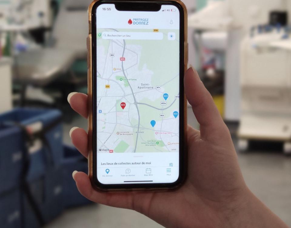 Application don de sang